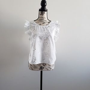 Zara white eyelet crop top